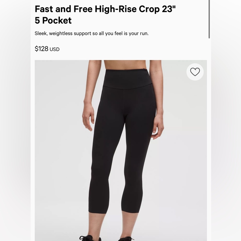 lululemon athletica Black High-Rise Crop Leggings